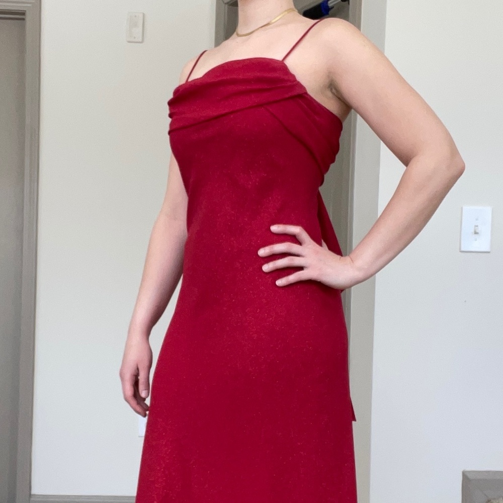 Dark red gown for prom